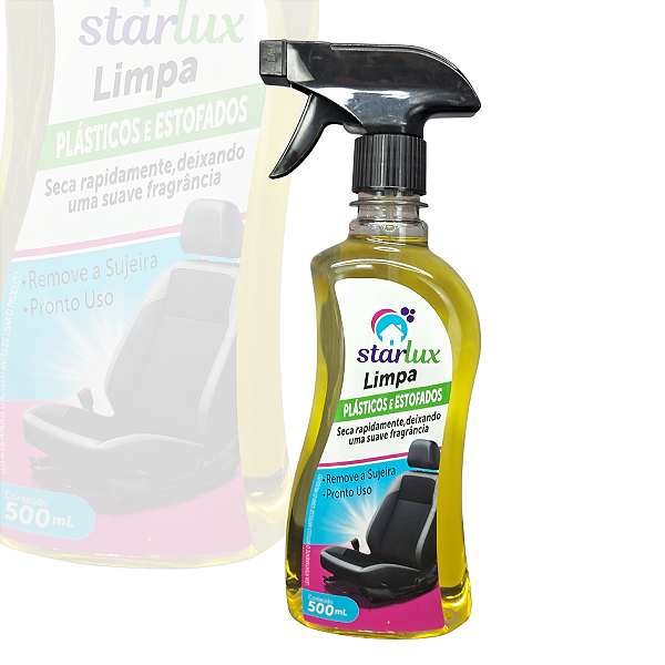 Limpador De Plásticos E Estofados Starlux 500ml Teto E Bancos Remove Encardido Secagem Rápida