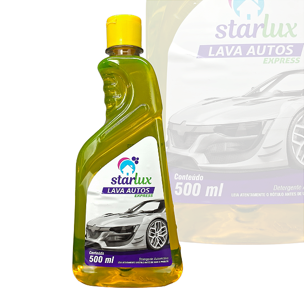 Shampoo Lava Autos Express Starlux 500ml Detergente Automotivo Formula Balanceada Alto Teor De Espuma