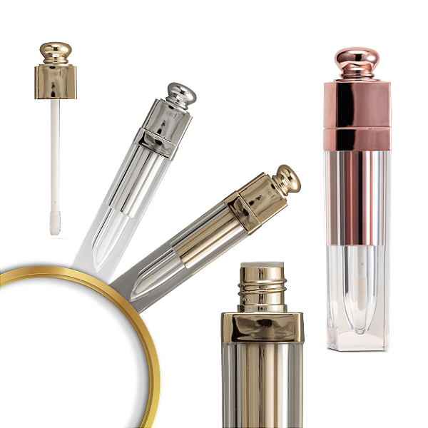 Frasco Gloss com Tampa Ouro, Prata e Rose
