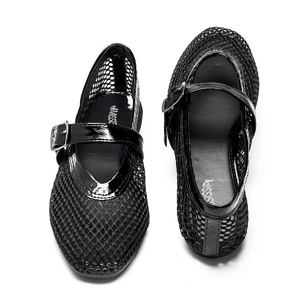 SAPATILHA MISSISSIPI MF051 PRETO TELA JUNES