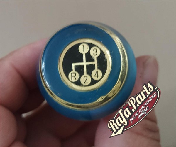Manopla Câmbio Policristal Azul Original Usada - VW Fusca