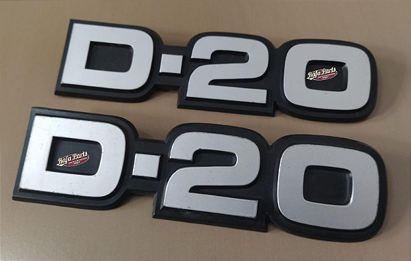 Par Emblema Lateral Prata Original GM D20 93/96 (Prateado)