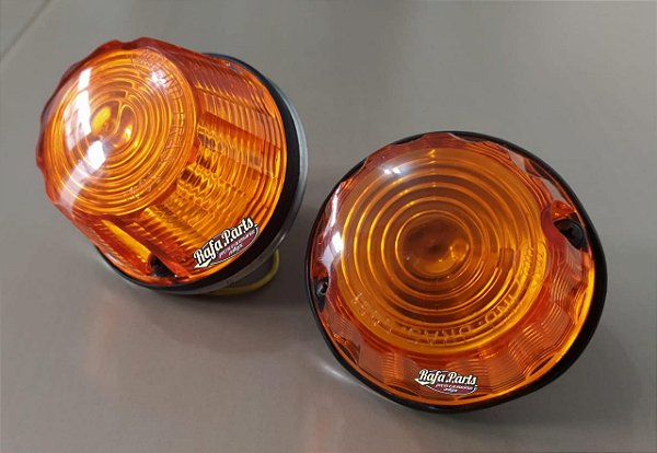 Par Lanterna Pisca Pudim Original IAM - Caminhão Antigo D60 (Laranja)