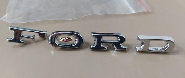 Emblema / Letra Ford Pino Cromado - Corcel/Belina/Maverick/Landau