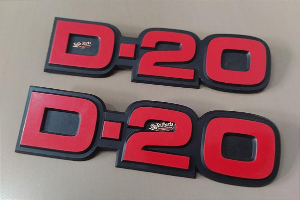 Par Emblema Paralama Vermelho D20 Original GM - D20 93/96