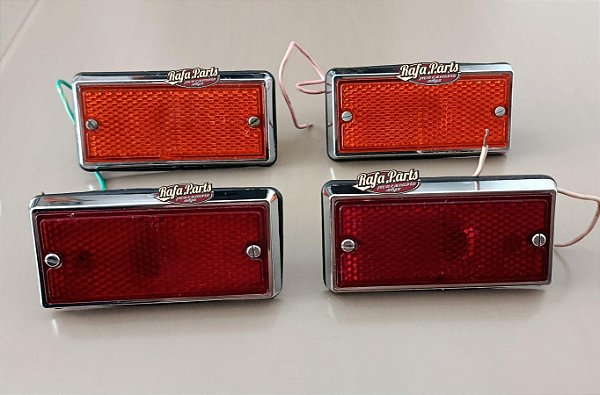 Kit 4 Lanterna Pisca Lateral Original Rossi - Puma Spyder (Laranja/vermelho)