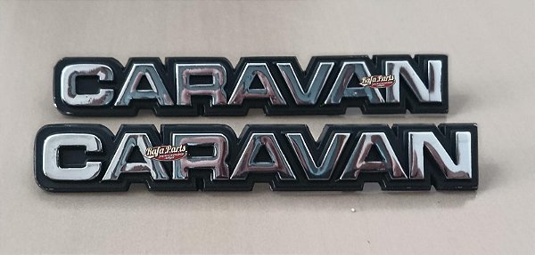 Par Emblema Lateral Caravan 80/83 Original GM Cromado