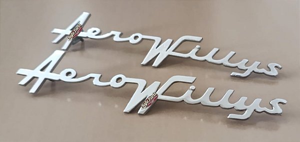 Par Emblema Aero Willys 60/62 Original Arpra Usado Cromado