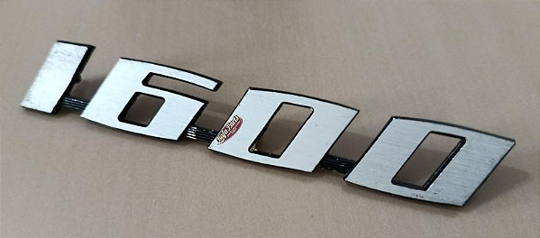 Emblema 1600 Traseiro Alumínio de Época - Fusca 1600