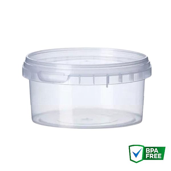 P600 - Pote Redondo Com Lacre 600 ml - 50 unidades (Tampas Coloridas)