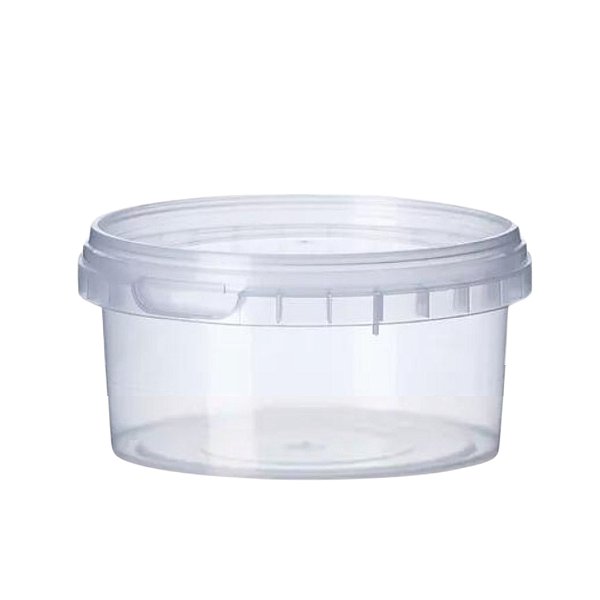 P600 - Pote Redondo Com Lacre 600 ml - 50 unidades (Tampas Coloridas)