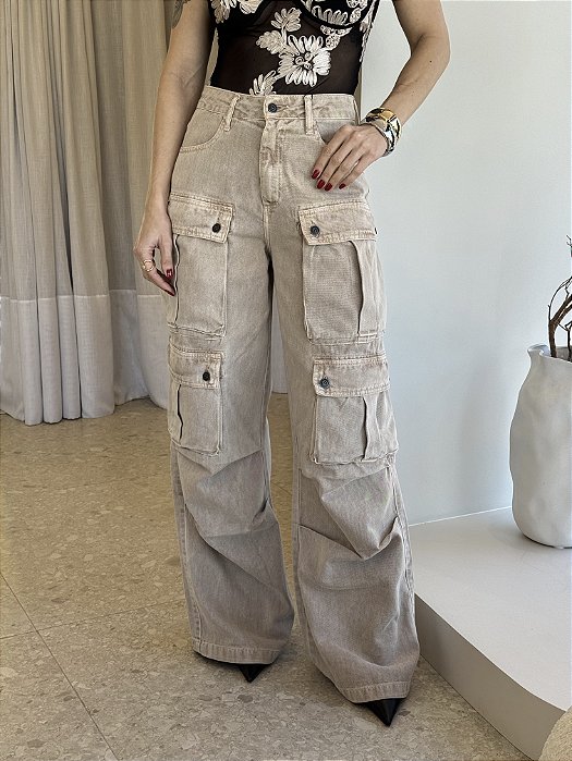 Calça Jeans Cargo Paulina