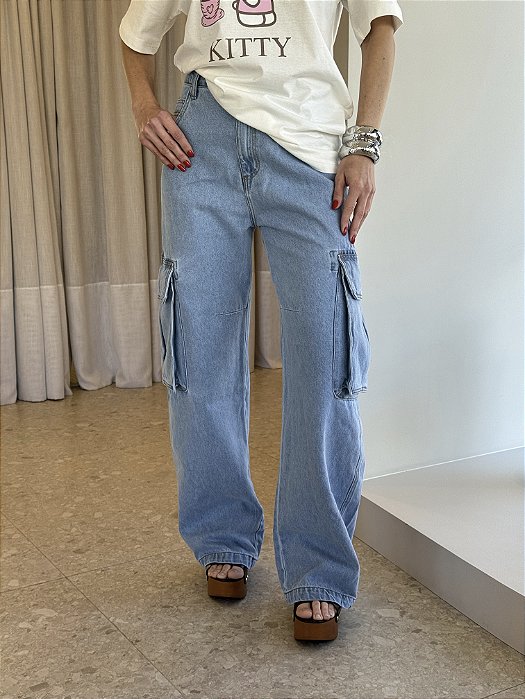 Calça Jeans Cargo Hanna