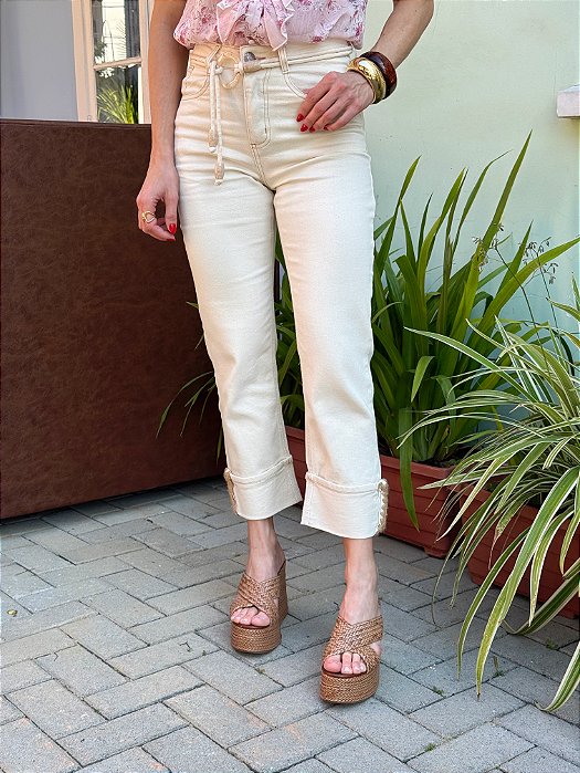 Calça Jeans Reta Cropped Miriel