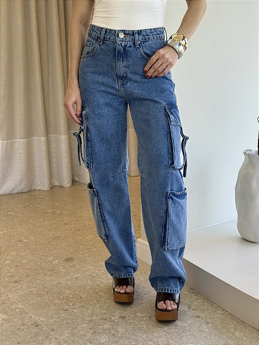 Calça Jeans Cargo Bianca