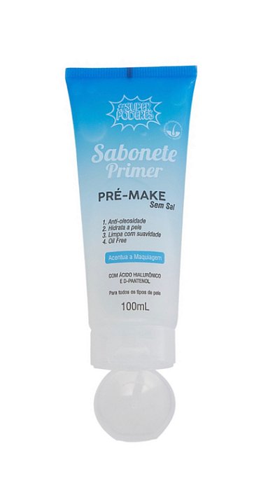 ￼SABONETE PRIMER - PRÉ-MAKE SEM SAL - ÁCIDO HIALURÔNICO E D-PANTENOL - SUPER PODERES