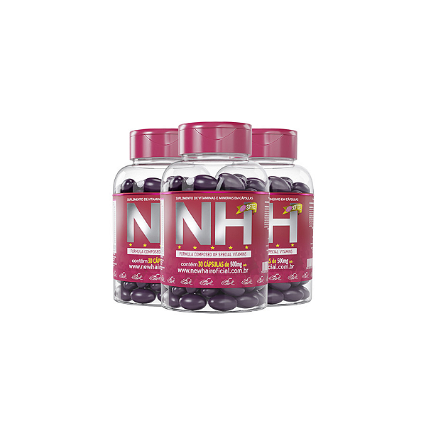 NH New Hair - tratamento para 3 meses - 90 cápsulas