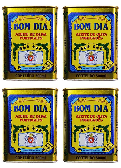 Azeite de Oliva Bom Dia Português Lata 500 Ml  - Kit 4 Latas