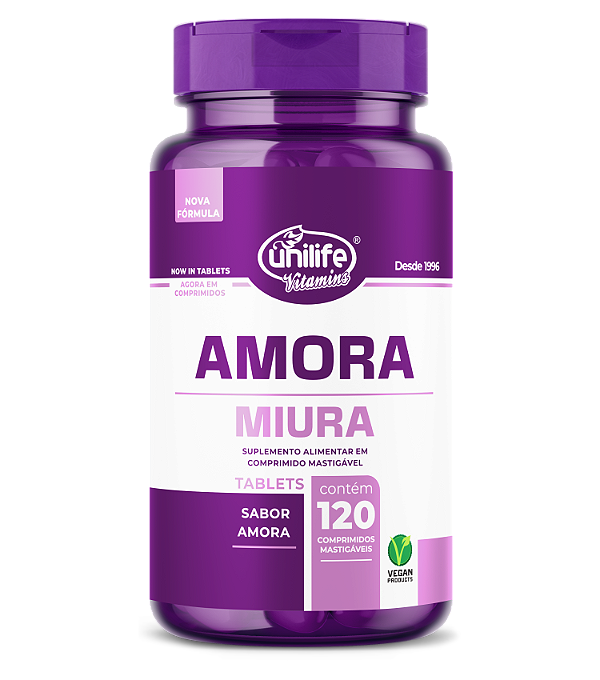 Amora mastigável + Vitaminas E, D e B12- 120 Comprimídos **LANÇAMENTO