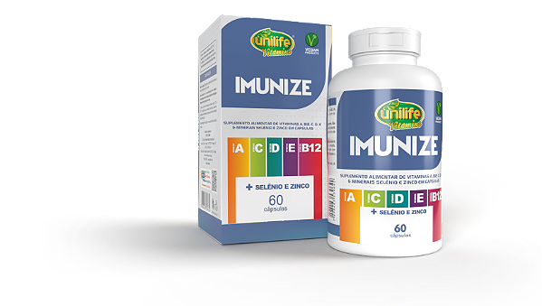 Imunize - Vitaminas A, C, D, E, B12 + Selênio e zinco - 60 cáps