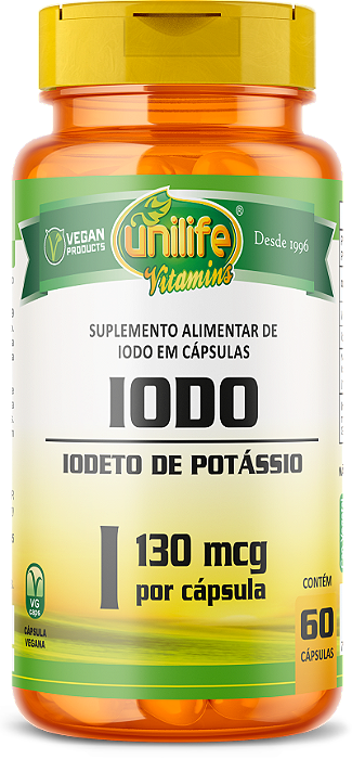 Iodo (Iodeto de Potássio)- 60 cáps 130 mcg
