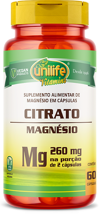 Magnésio citrato - 60 cáps **LANÇAMENTO