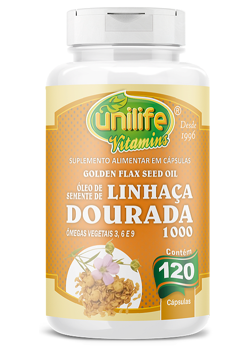 Óleo de linhaça dourada - 120 cáps 1000 mg