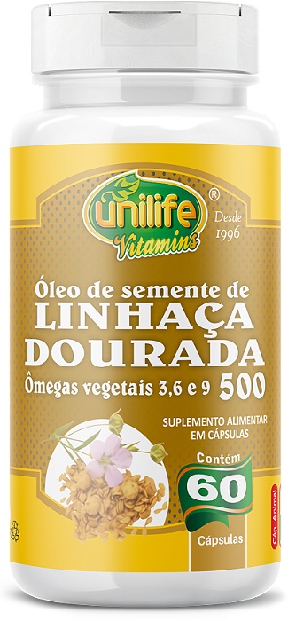 Óleo de linhaça dourada - 60 cáps 500 mg