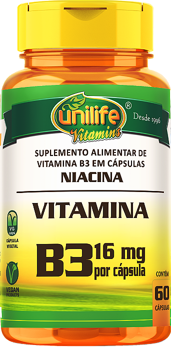 Vitamina B3 - Niacina - 60 cáps