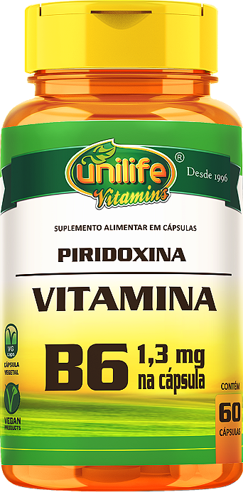 Vitamina B6 - Piridoxina - 60 cáps