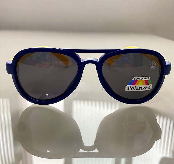 ÓCULOS DE SOL - PILOTO MIRIM - Azul com Amarelo