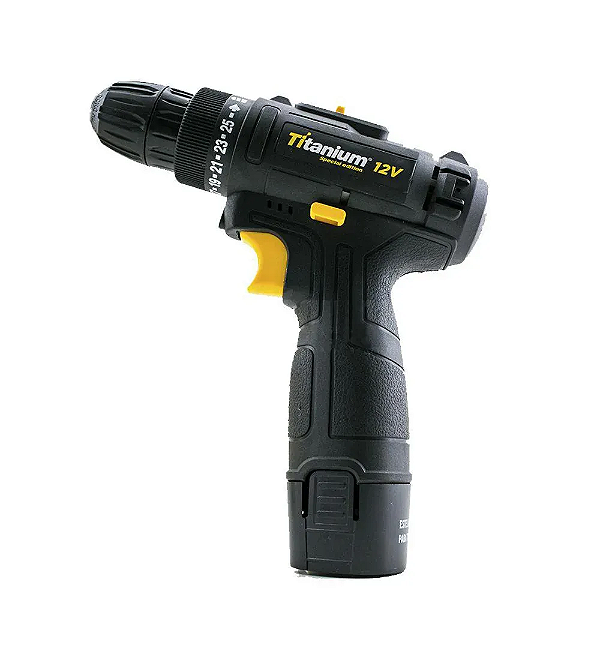 Parafusadeira/Furadeira T12 Special Edition Preta 12V Bivolt Titanium