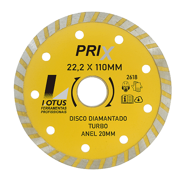 Disco Corte Diamantado Turbo 110mm Lotus