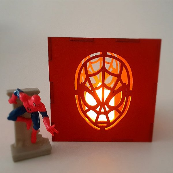 Luminária lembrancinha ou centro de mesa em MDF Homem-Aranha