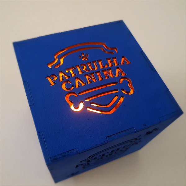 Luminária lembrancinha ou centro de mesa em MDF Patrulha Canina