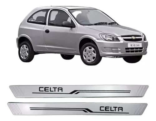 Jogo Soleira Gm Celta 2000 A 2015 Plastico 2 Portas Prata