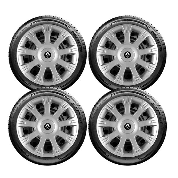 Kit Calota Aro 14 Renault Clio Sandero Logan Kangoo 086