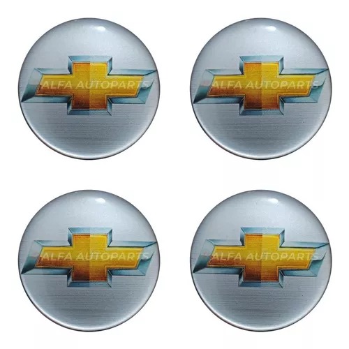 Jogo Emblema Resinado Chevrolet Cd Roda Calota Centro 48mm
