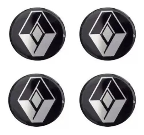 Emblema Adesivo Resinado 04 Peças Renault Calota Roda 48mm