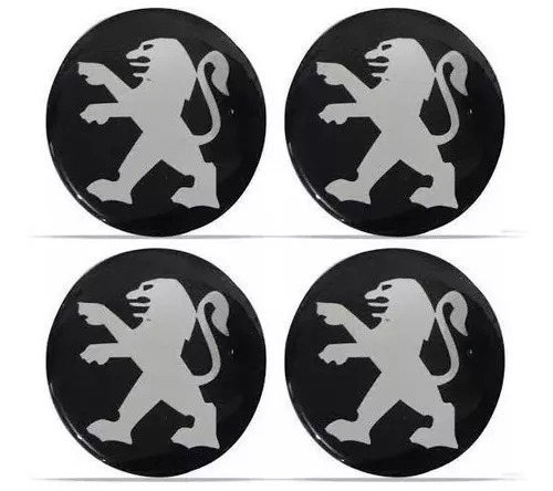 Jogo Emblema Resinado Peugeot Roda Calota Centro 48mm