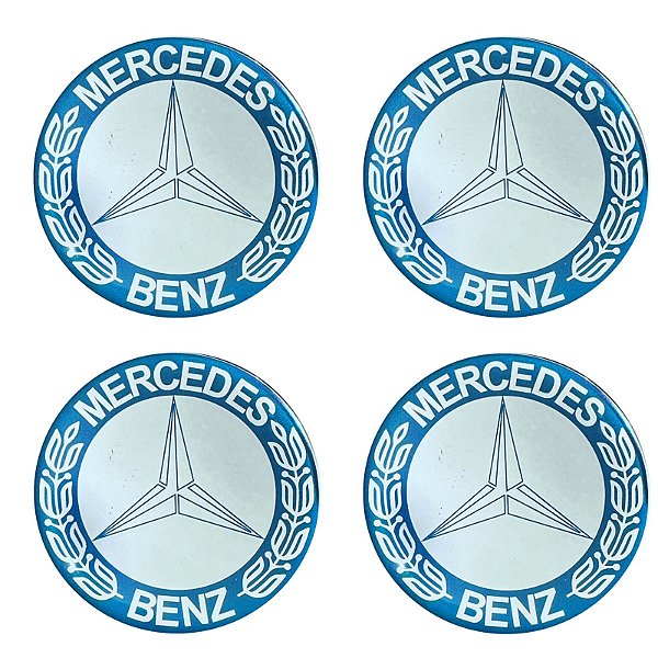 Jogo Emblema Mercedes Benz Calota Roda Esportiva 48mm