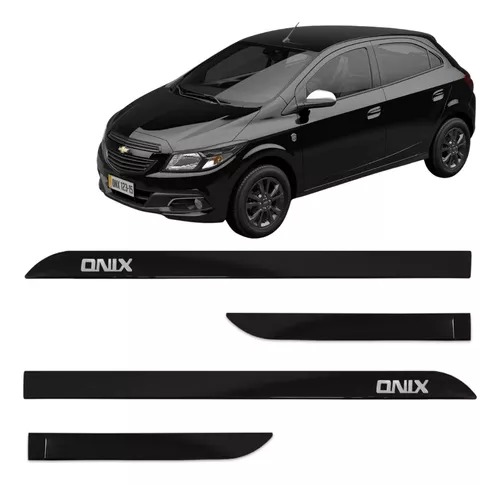 Friso Lateral Preto Brilhante Chevrolet Gm Onix 2012 A 2023