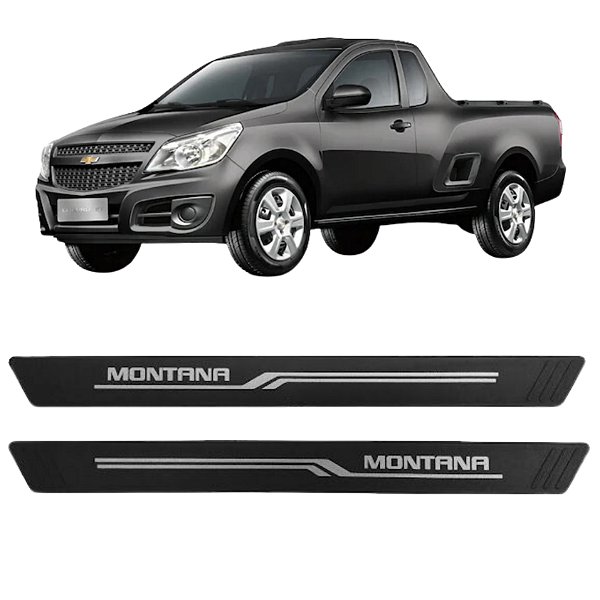 Jogo Soleira Chevrolet Montana GM 2 Portas 2010 A 2021 Preto