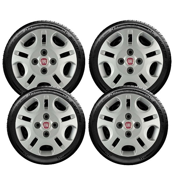 Jogo Calota Fiat Uno Mille Fire 2011 2012 2013 Aro 13 071