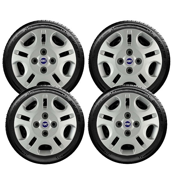 Jogo Calota Fiat Uno Mille Fire 2011 2012 2013 Aro 13 071