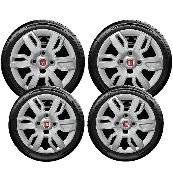 Jogo Calota Uno Mille Way 2013 A 2015 Aro13 Fiat Todos 227