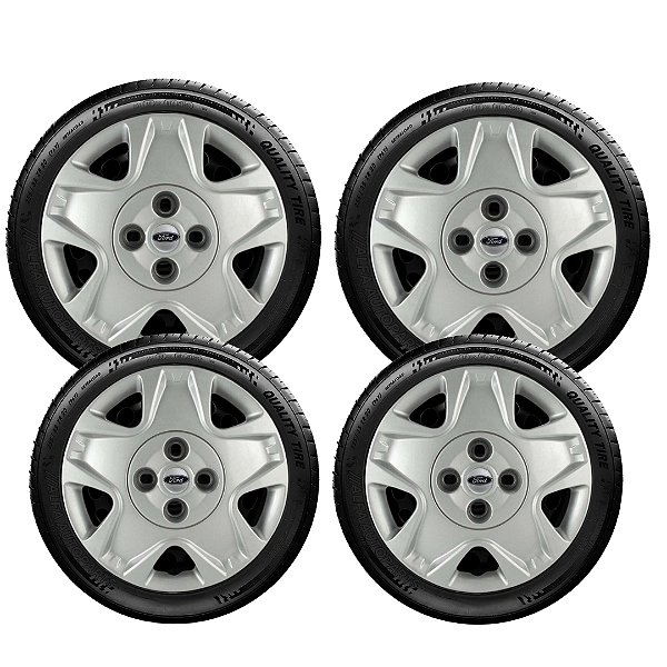 Jogo Calota Ford Fiesta Rocam 2011 À 2014 Aro 14 025