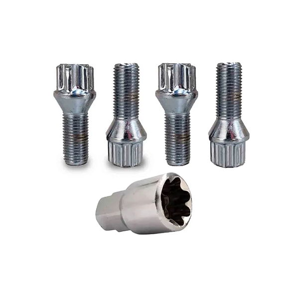 Jogo 4 Parafusos Anti Furto Cromados Volks Golf Fox Polo