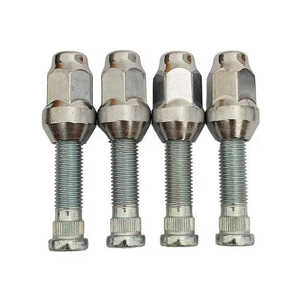 Jogo 4 Prisioneiro Roda + 4 Porca Chevrolet Gm Onix Cobalt Spin