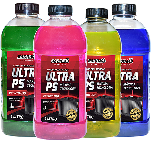 Fluido Pronto Uso Radiador Aditivo Motor Gasolina Diesel Etanol GNV T5 Radnaq Ultra PS